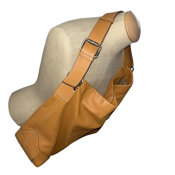 leather caramel talbots tawny shoulder bag large STUNNING LUXE - Picture 6 of 7